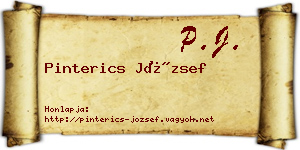 Pinterics József névjegykártya