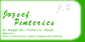 jozsef pinterics business card